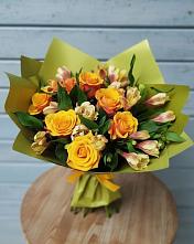 Букет цветов из:  Альстромерии и Розы в Клементьево