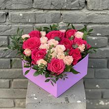Цветочная композиция из Розы в коробке в Клементьево