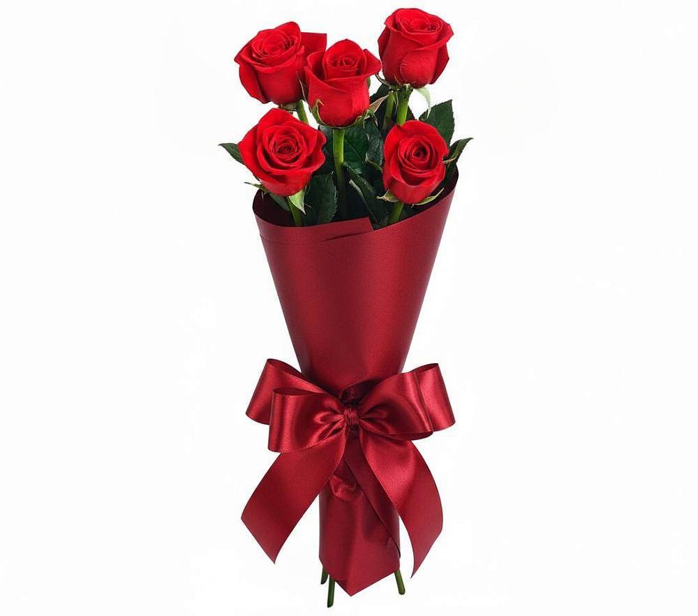Букет 5 Красных роз Эдлесс Лав в Клементьево