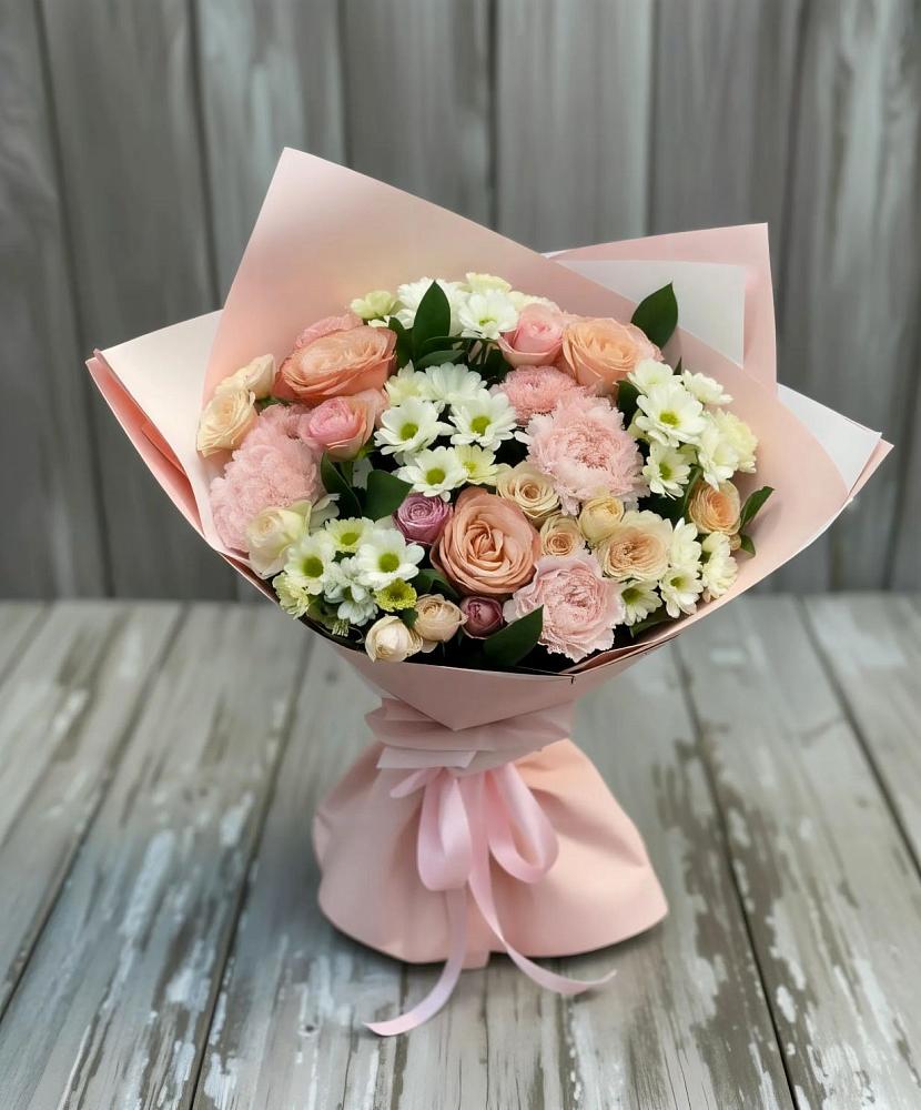 Букет цветов из: Гвоздики, Розы и Хризантемы в Клементьево