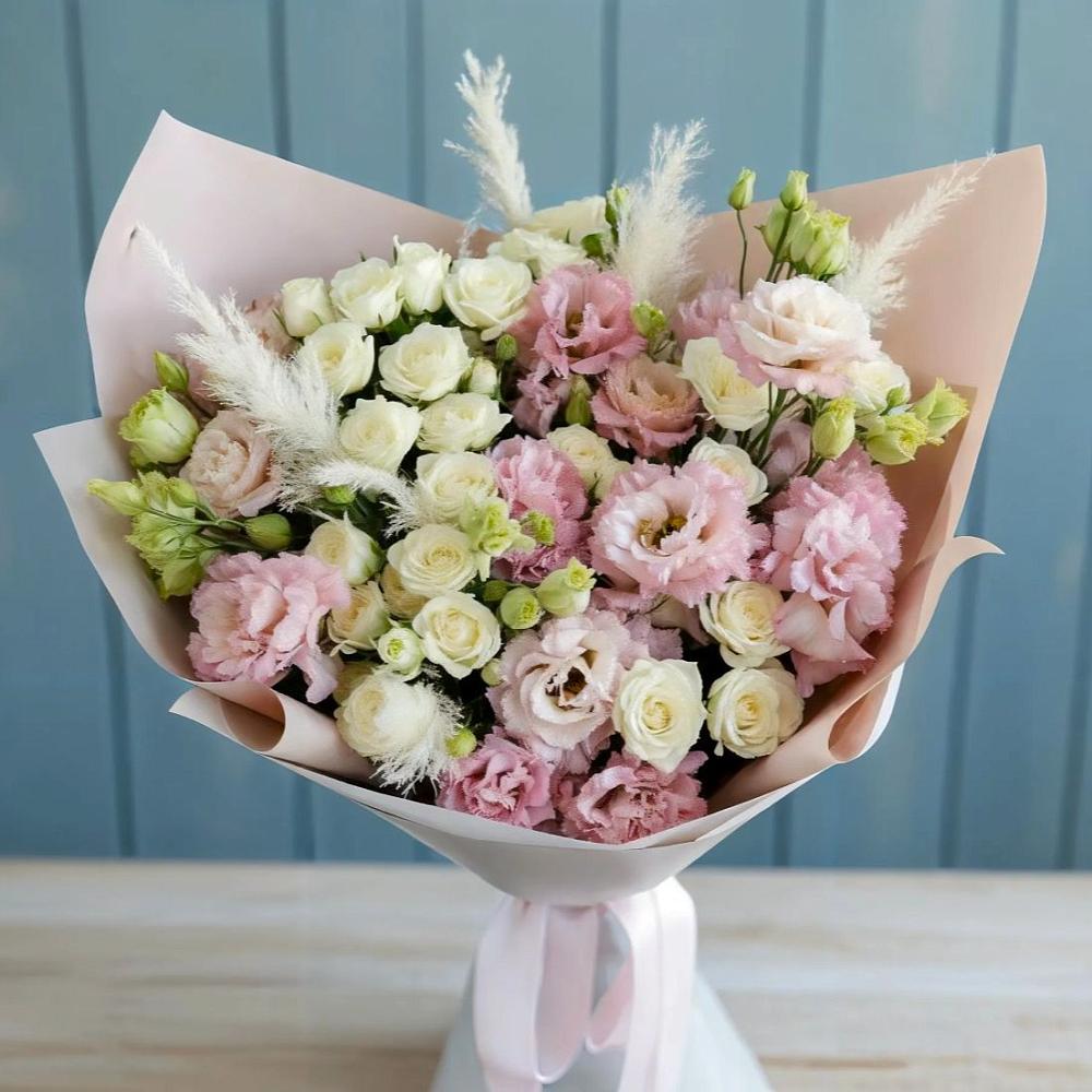 Букет цветов из: Альстромерии и Розы в Клементьево