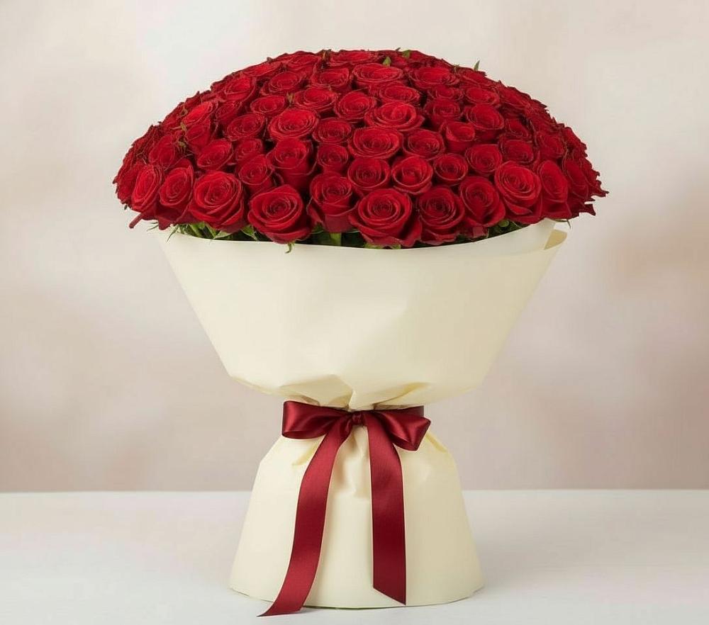 Букет 101 Красная роза Милано в Клементьево