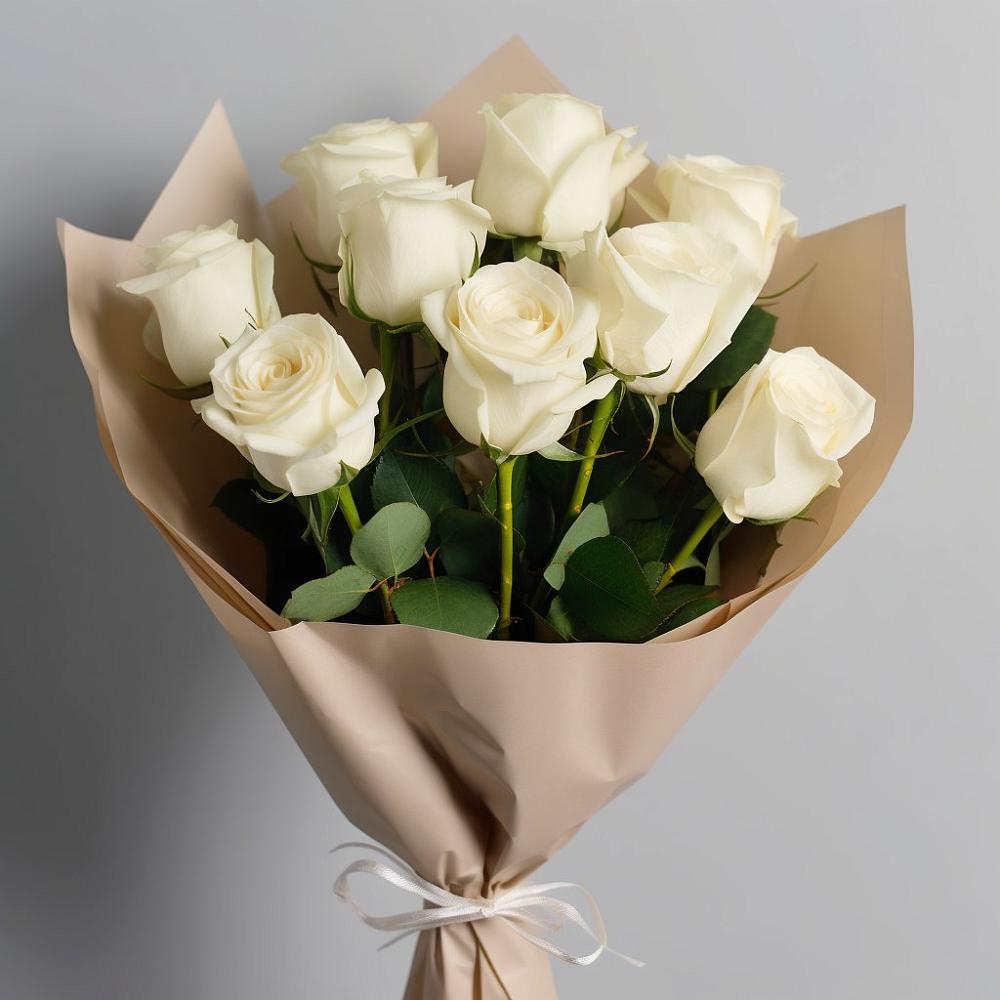 Букет 9 Белых роз Эдлесс Лав в Клементьево