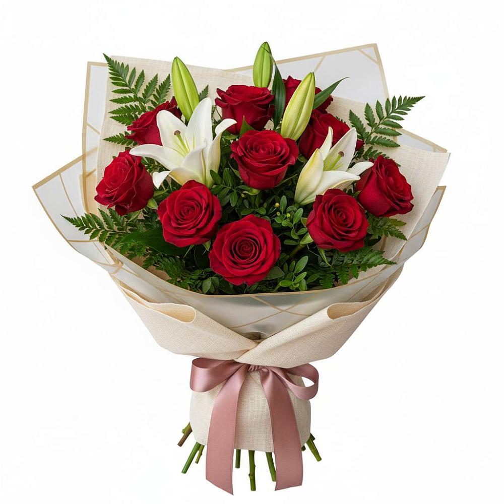 Букет цветов из: Лилии и Розы в Клементьево