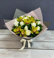 Букет цветов из:  Орхидеи и Розы в Клементьево