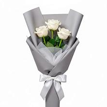 Букет 3 белые розы #REPLACE_PRED# Клементьево