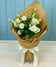 Букет цветов из:  Хризантемы и Лизиантусы в Клементьево