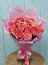Букет 15 Розовых роз Равель в Клементьево